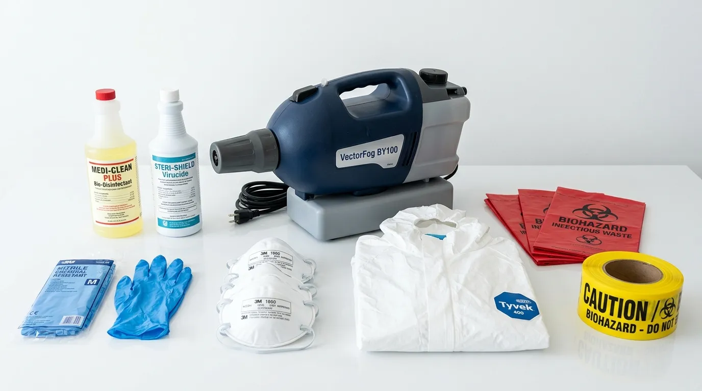 Professional biohazard remediation crew working in Hondo