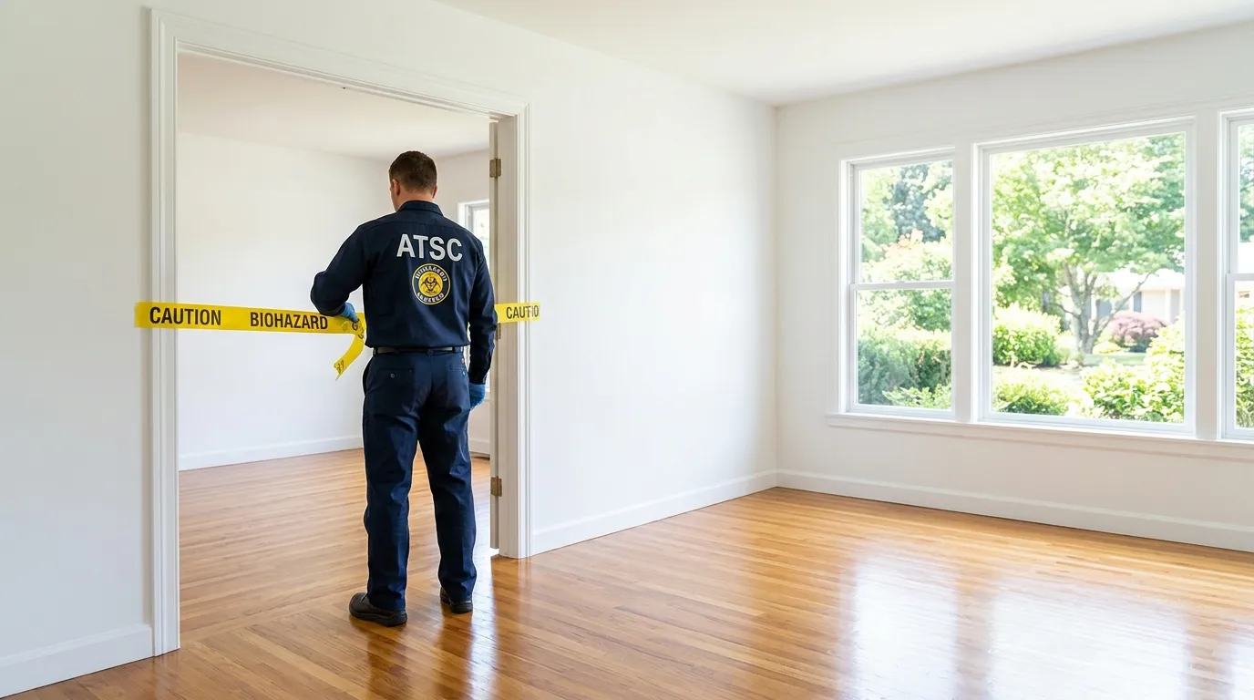 Certified biohazard cleanup crew performing Decomposition Cleanup in Hondo